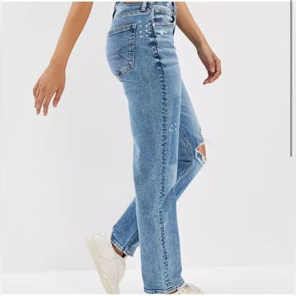American Eagle 90's Straight Jeans Women's Strigid Stitch Detail Denim Size 2 - Picture 13 of 13
